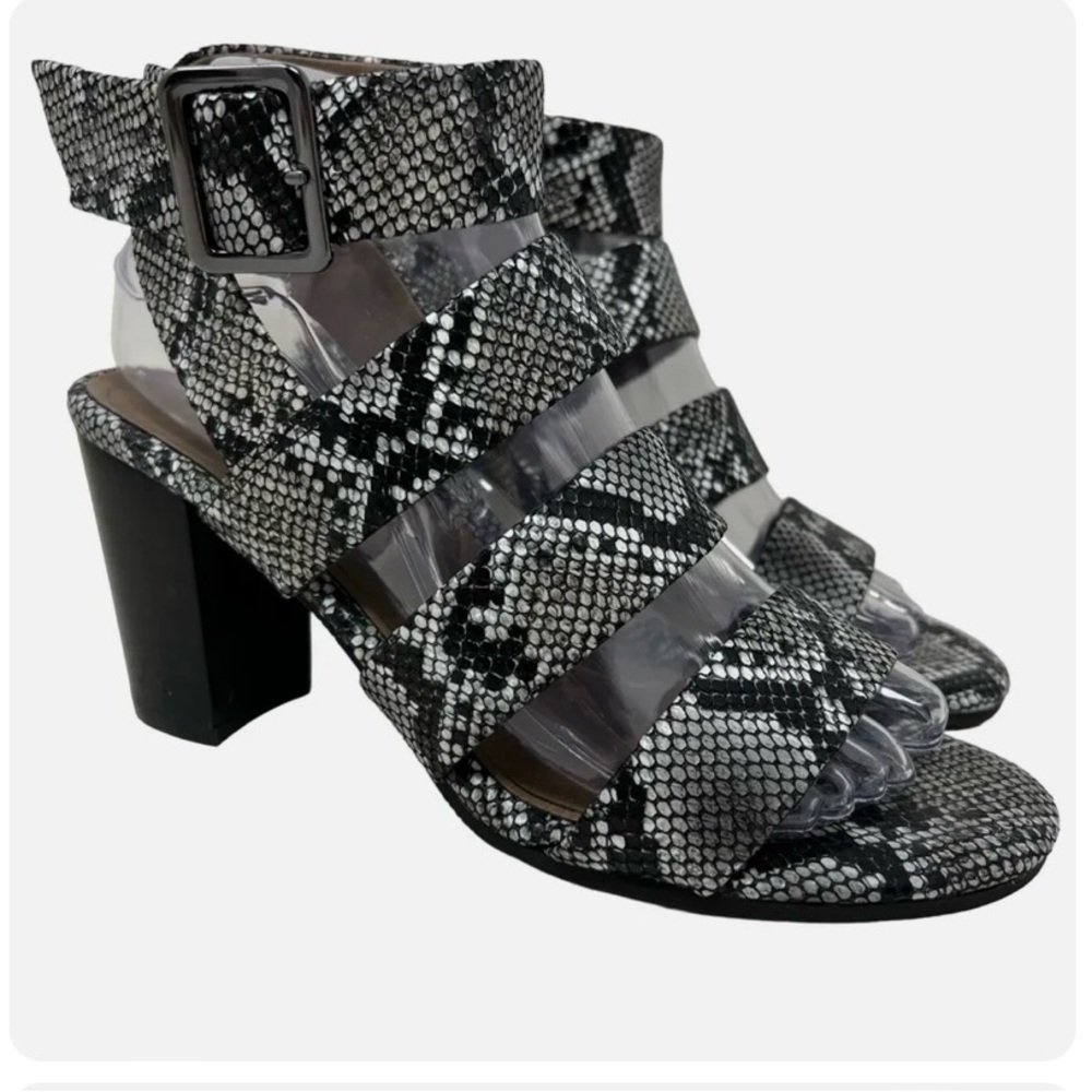 Vionic Blaire Snakeskin Leather Heeled Comfort Arch Support Sandals